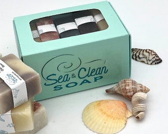 Natural Soap Bar Samples in a Gift Box 7 Mini Unscented