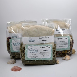 Herbal Bath Tea Soak: Organic Herbs, Flowers, Sea Salt & Essential Oils