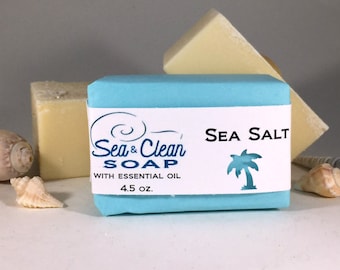 Sea Salt Soap, with Essential Oils, Gift for Beach Lover