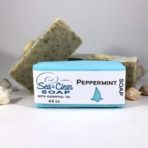 Peppermint Soap Bar, Natural with Essential Oil, Herbal