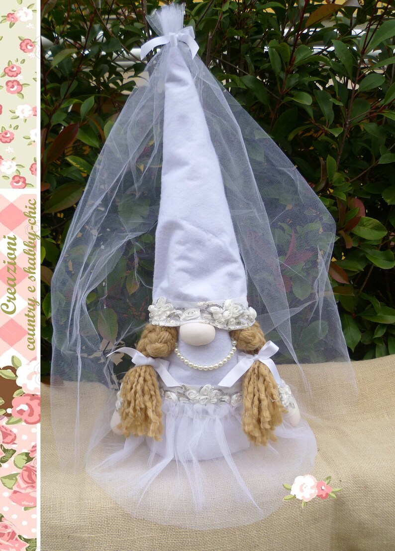 Just married gnome bride gnome Mrs. gnome doorstop gnome