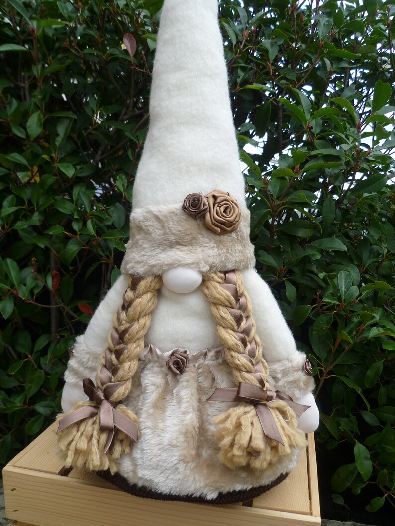 Shabby-chic female gnome doorstop gnome wedding gift gnome | Etsy