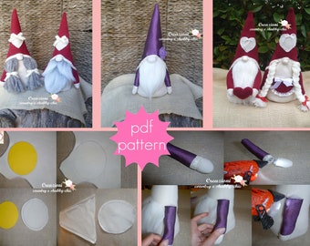 Gnome PDF pattern, Gnome tutorial, gnome pattern,  pdf sewing pattern gnome, DIY, do it yourself, PDF download pattern for Tomte or Nisse