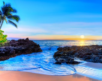 Maui Sunset Photograph – Makena Cove Secret Beach Hawaii Print
