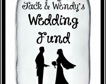 Wedding Fund or Honeymoon Bank, Honeymoon Jar, Wedding Savings Bank, Coin Slot Lid, Vacation Fund, Bridal Shower Gift, Savings Bank