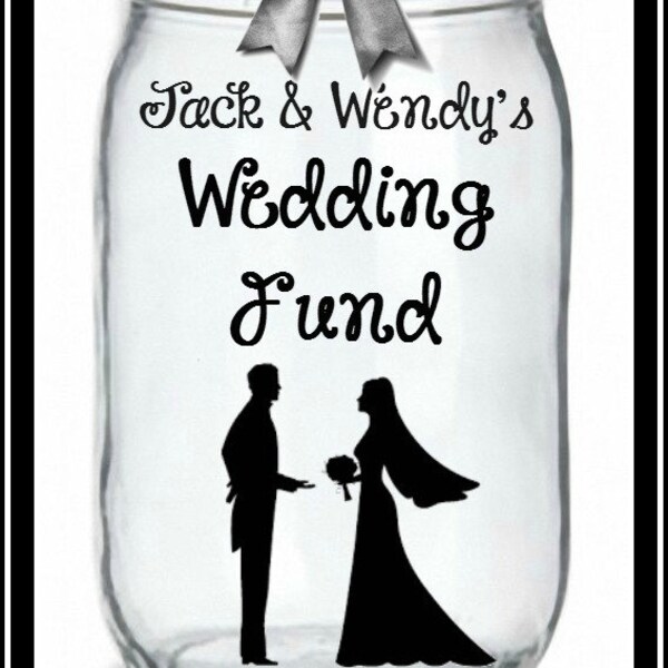 Wedding Fund or Honeymoon Bank, Honeymoon Jar, Wedding Savings Bank, Coin Slot Lid, Vacation Fund, Bridal Shower Gift, Savings Bank