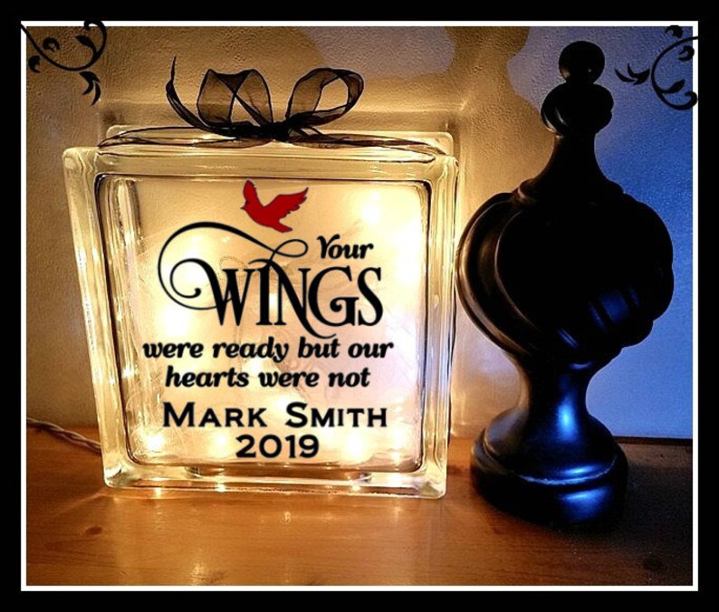 Memorial Glass Blocks Sympathy Gift Personalized Glass Etsy