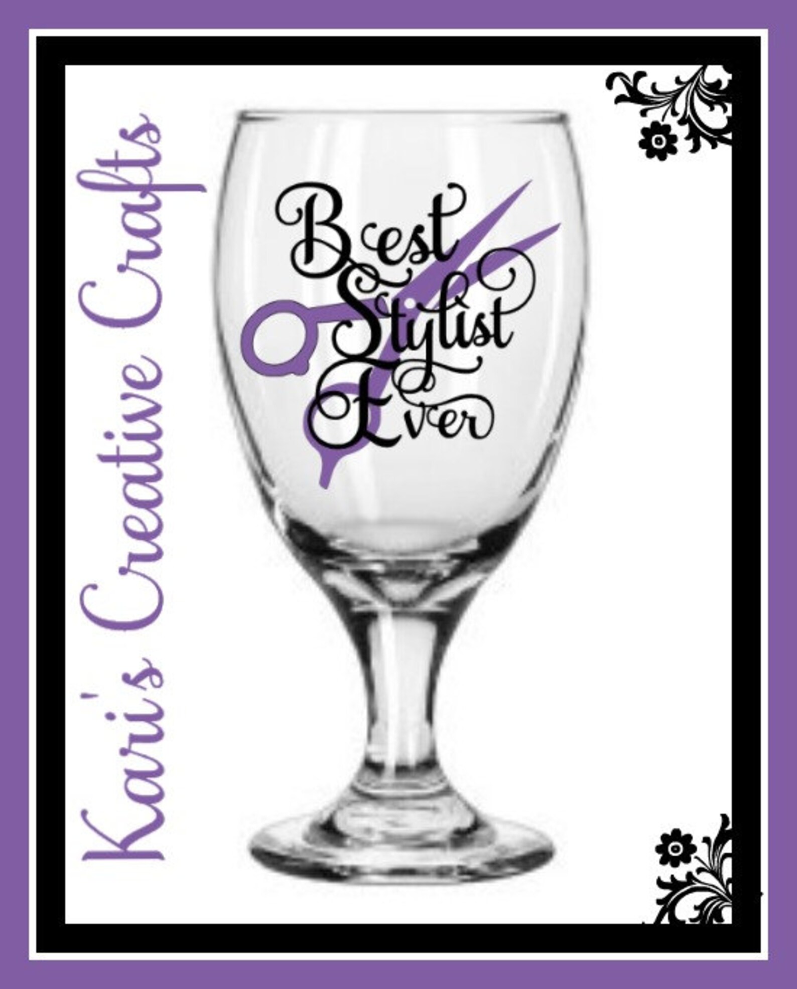 Best Stylist Ever Wine Glass Hairstylist Glass Hairstylist Etsy