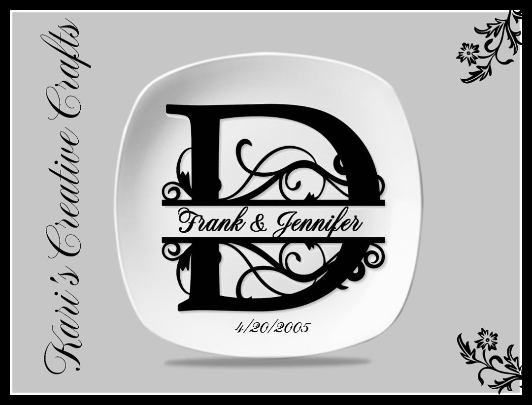 Initial Personalized Plate, Personalized Name, Housewarming Gifts, Family Name Plate