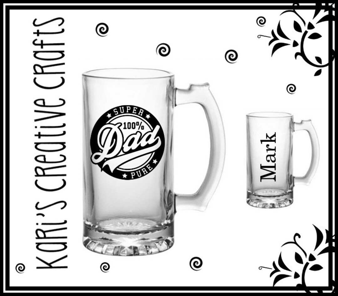Dad Beer Glass, Heavy Duty Beer Mug, Father's Day Mug, Beer Mug, Super