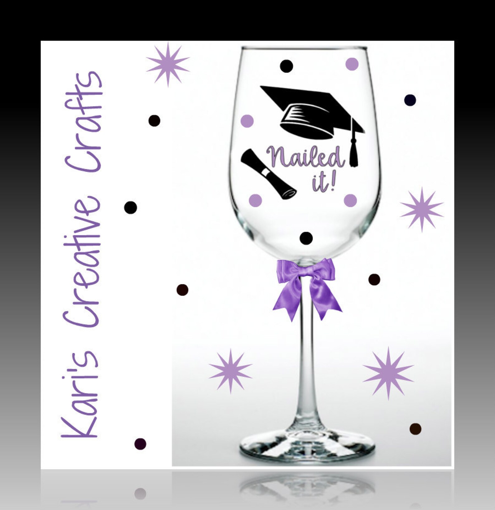 Graduation Wine Glass Nailed It Graduate Personalized Wine Etsy