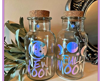 Moon Water Bottle, Glass Jugs With Cork Lid and Handle 