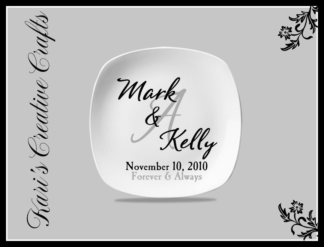 Initial Personalized Plate Personalized Name Housewarming Etsy