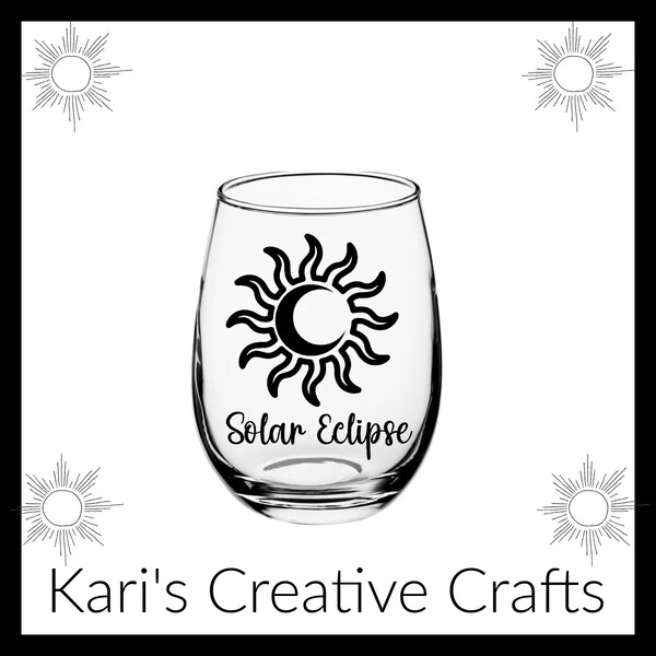 Solar eclipse wine glass, solar eclipse, Eclipse glass, solar eclipse 2024, Solar eclipse gift
