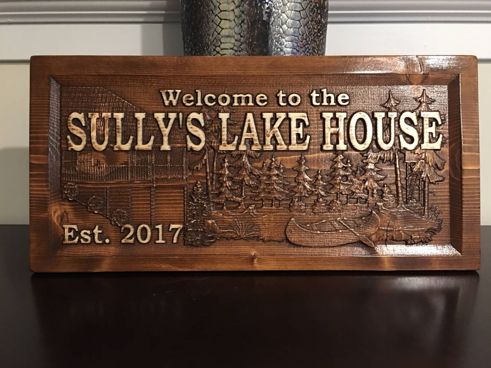 11 X 23 X 3/4 Personalized Lake House Sign Etsy