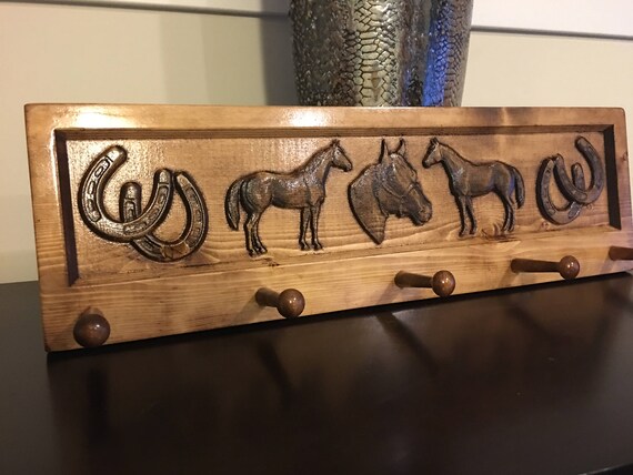 Perchero decorativo con tema de caballo perchero decorativo con herraduras y caballos Etsy Espana
