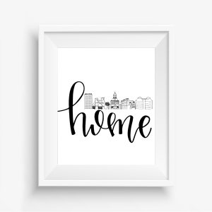 Waco Skyline Home Digital Downloadable Hand-Lettered Hand-Drawn Print
