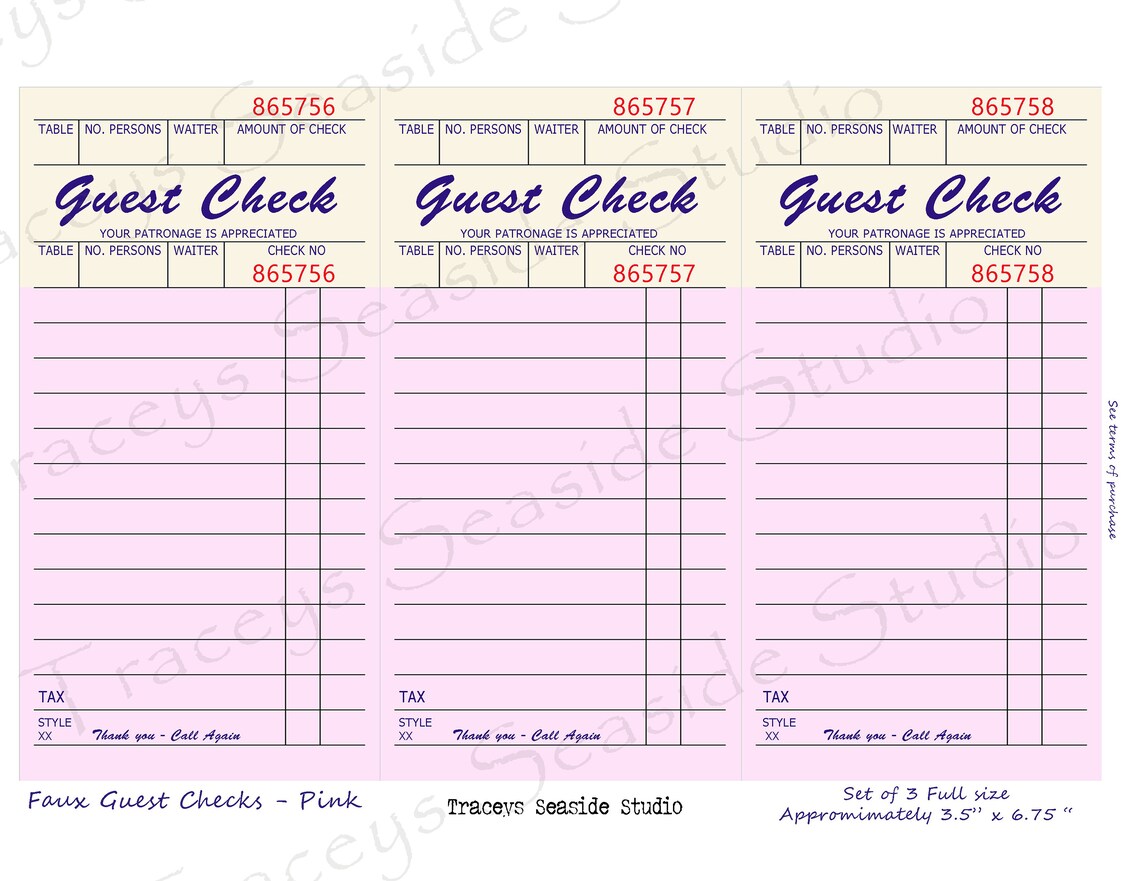 NEW Guest Check Printables updated Version - Etsy UK