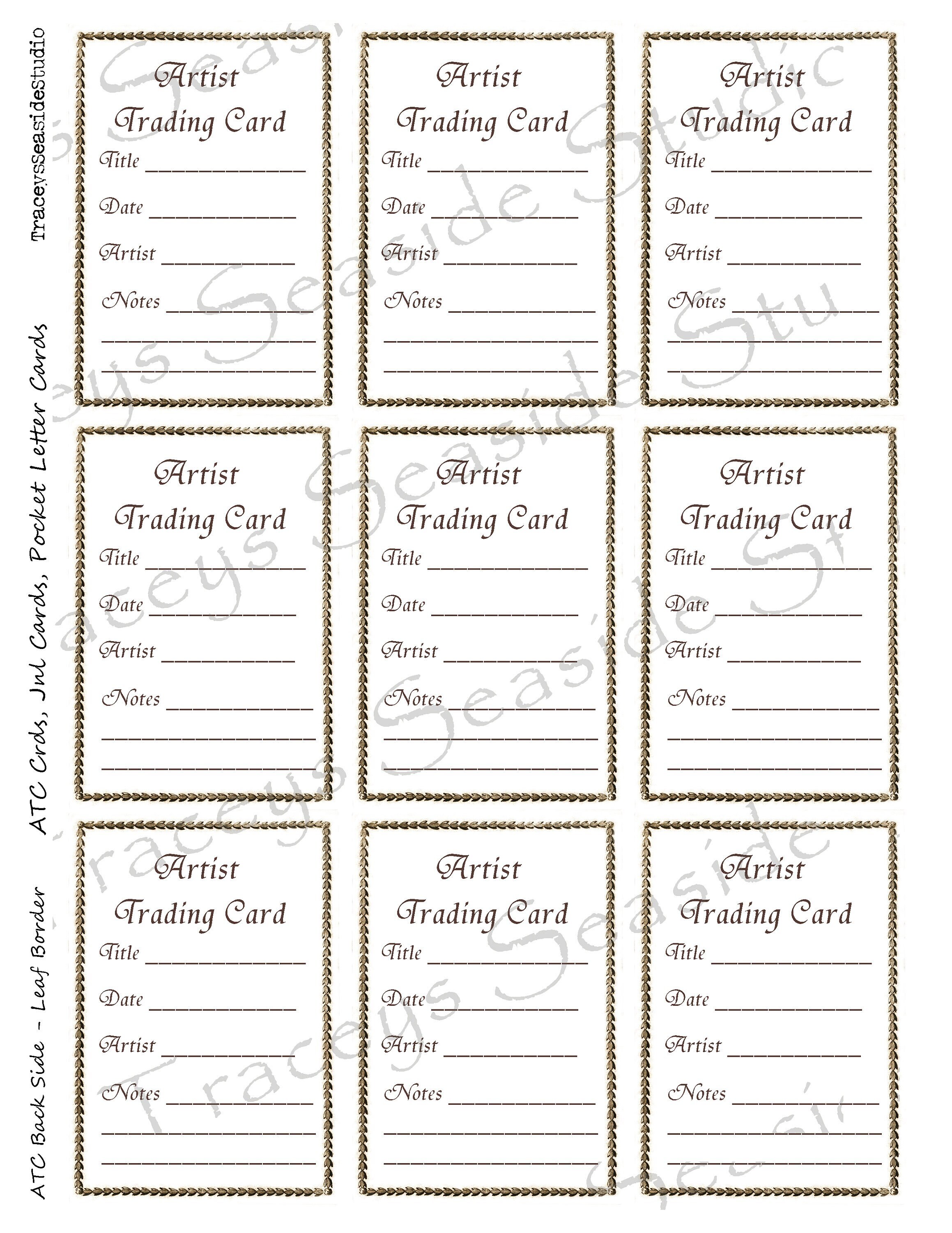 ATC Artist Trading Card Labels ACEO Leaf Frame - Etsy