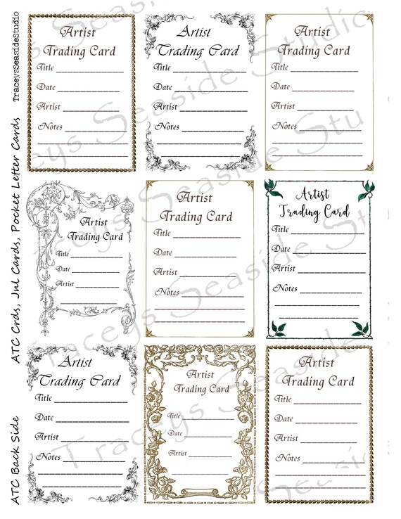 ATC Artist Trading Card Labels ACEO Variety Listing - Etsy