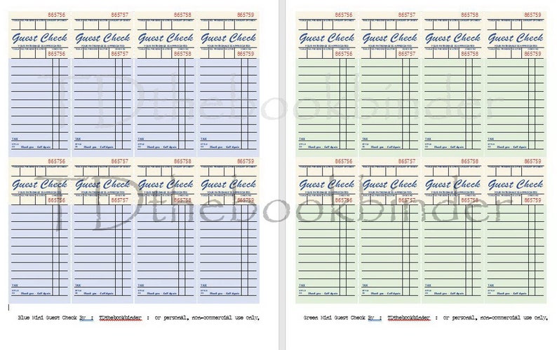 Guest Check Printables | Etsy