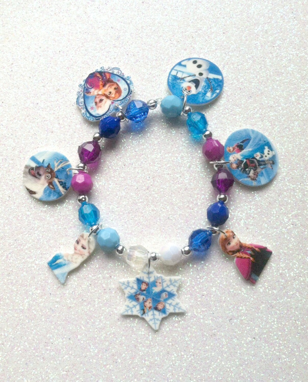 Frozen Girls Charm Bracelet Frozen Bracelet Frozen Jewelry | Etsy