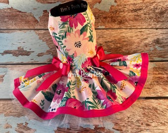 Dog Dress _ Floral & Berry’s Dog Dress _ Dog Clothes _ Kim's Posh Pets _ Dog Tutu