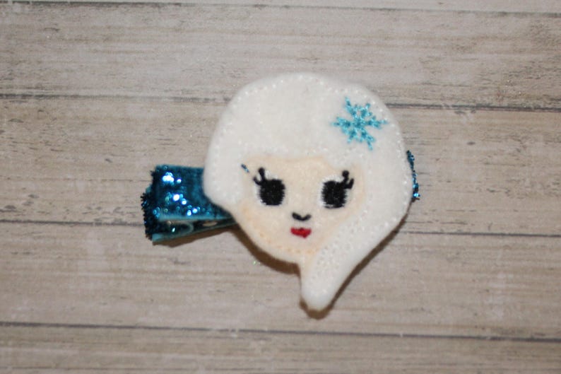 Elsa Hair Clip Frozen Hair Clip Felt Hair Clip Girls Hair Clip Girls Hair Barrette Toddler Hair Clip Disney Hair Clip
