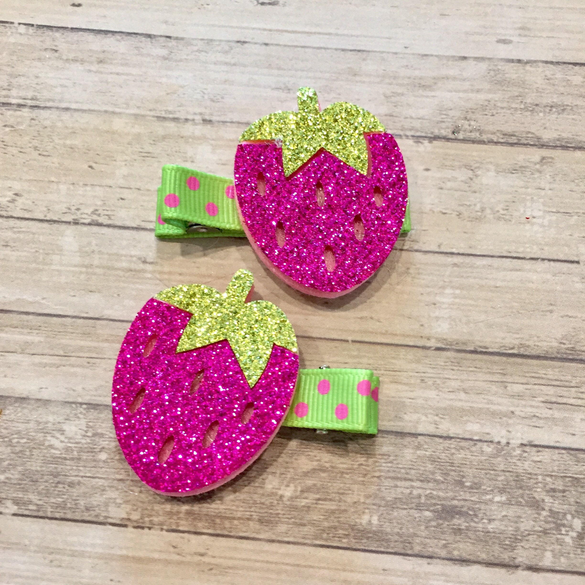 Strawberry hair clip strawberry hair bow strawberry Etsy