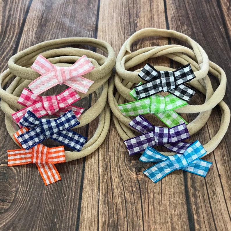 plaid baby headband