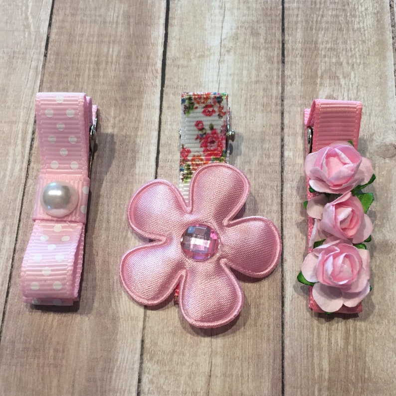 baby girl hair accessories antique rose bow clip