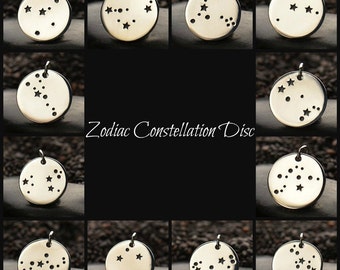 Sterling Silver Constellation Zodiac Charms, 25th Birthday Gift, Astrology Gifts, Zodiac Jewelry, Zodiac Pendant, Star Constellation,