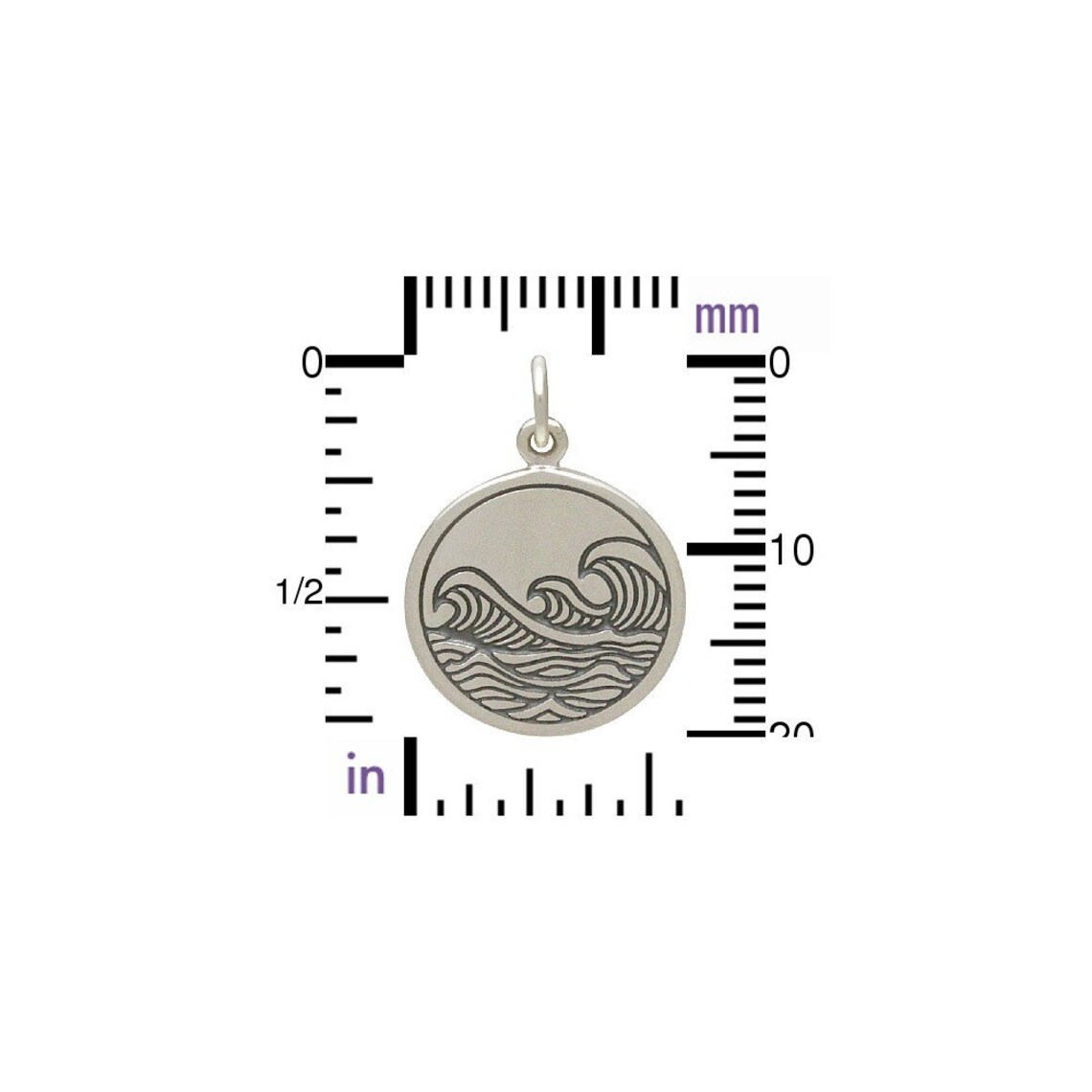 Sterling Silver Ocean Wave Etched Ocean Pendant Etched Wave - Etsy