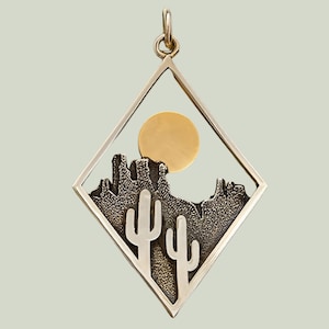 Sterling Silver Cactus Charm, Silver Cactus, Desert Charm, Saguaro Cactus, Cacti, Succulent Charm, Mountain Charm, Nature Jewelry