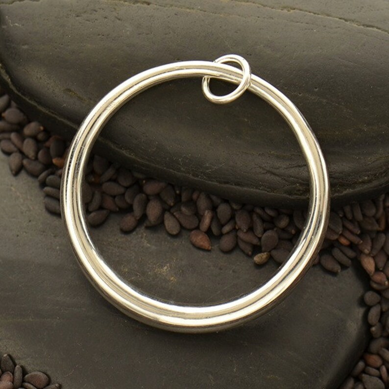 Circular Pendant Hollow Circle Geometric Charm Geometric Pendant Geometric Jewelry Sterling Silver Silver Circle Charm Hollow Form