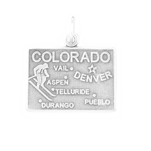 Oxidized Silver Colorado State Charm, Sterling Silver, Silver Colorado, Silver State Charm, CO State, Centennial State, State Jewelry