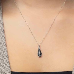 Sterling Silver Bat Necklace, Bat Jewelry, Animal Lover Gift, Bat Pendant, Halloween Necklace, Mammal Necklace, Halloween Jewelry, Bat Charm