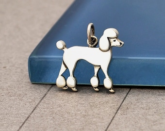 Sterling Silver Poodle Dog Charms, Mom Birthday Gift, Dog Lover Gift, Poodle Jewelry, Poodle Charm, Poodle Pendant, Poodle Necklace,