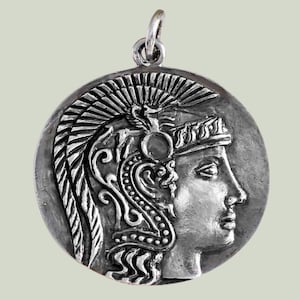 Sterling Silver Goddess Athena Coin Pendant | Greek Goddess Jewelry | Greek Mythology Jewelry | Goddess Athena Necklace | Mythology Gift