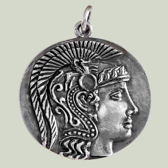 古代ギリシャ 女神アテナ コインペンダント 925 スターリング シルバー