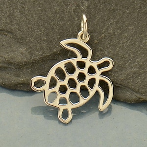 Sterling Silver Sea Turtle Charm, Silver Sea Turtle, Turtle Charm, Turtle Jewelry, Sea Turtle Jewelry, Sea Life Charm, Sea Life Jewelry