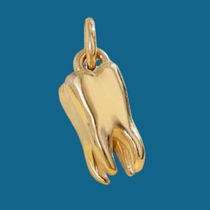 Pingente de dente, Pingente de dente de bronze, Presente para dentista, Pingente de dente, Pingente de dente, Pingente de dente humano, Joia de dente, Pingente de dente doce