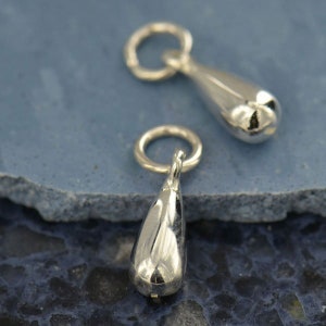Sterling Silver Teardrop Dangle, Solid Teardrop Charm, Gift for Bestfriends, Teardrop Jewelry, Teardrop Earrings, Earrings Dangle,