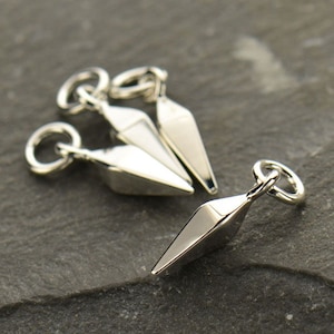 Spike Dangle Charm, Spike Charm, Sterling Silver Spike Charm, Bronze Spike Charm, Dangle Charm, Spike Pendant, Geometric Charm