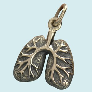 Sterling Silver Lungs Charm, Body Part Charm, Anatomical Charm, Respiratory Charm, Medical Student Gift, Lung Charm, Pulmonary Charm