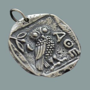 Sterling Silver Athena Owl Pendant | Greek Jewelry | Owl Necklace | Mythology Pendant | Owl Lover Gift | Greek Mythology Jewelry