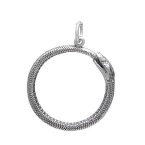 Pendentif Ouroboros en argent sterling, pendentif serpent, breloque Ouroboros, breloque serpent, Ouroboros, bijoux Ouroboros, bijoux serpent, breloque serpent