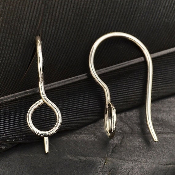 Simple Earring Hook With Front Facing Loop Silver Earring Etsy