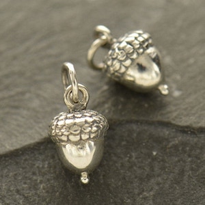 Sterling Silver Acorn Charm, Acorn Necklace, Acorn Jewelry, Acorn Pendant, Acorn Locket, Silver Charms, Silver Acorn, Silver Jewelry