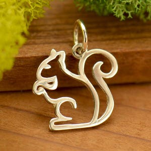 Sterling Silver Squirrel Charm, Squirrel Jewelry, Silver Squirrel, Openwork Squirrel, Animal Charm, Animal Jewelry, Woodland Animal